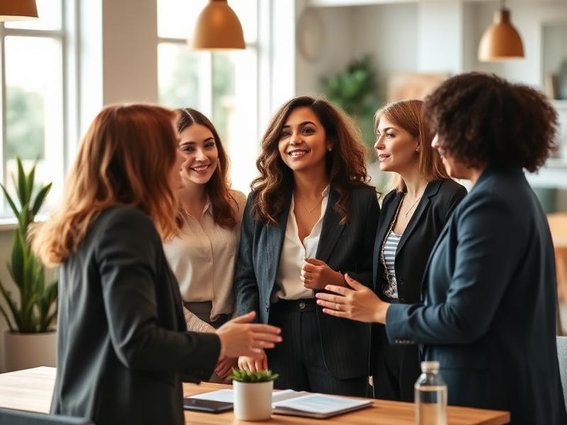 Mulheres fazendo networking e colaborando
