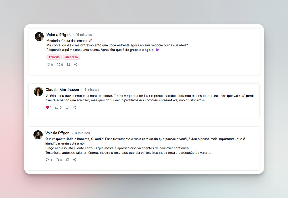 Prévia da comunidade Voa Mulher